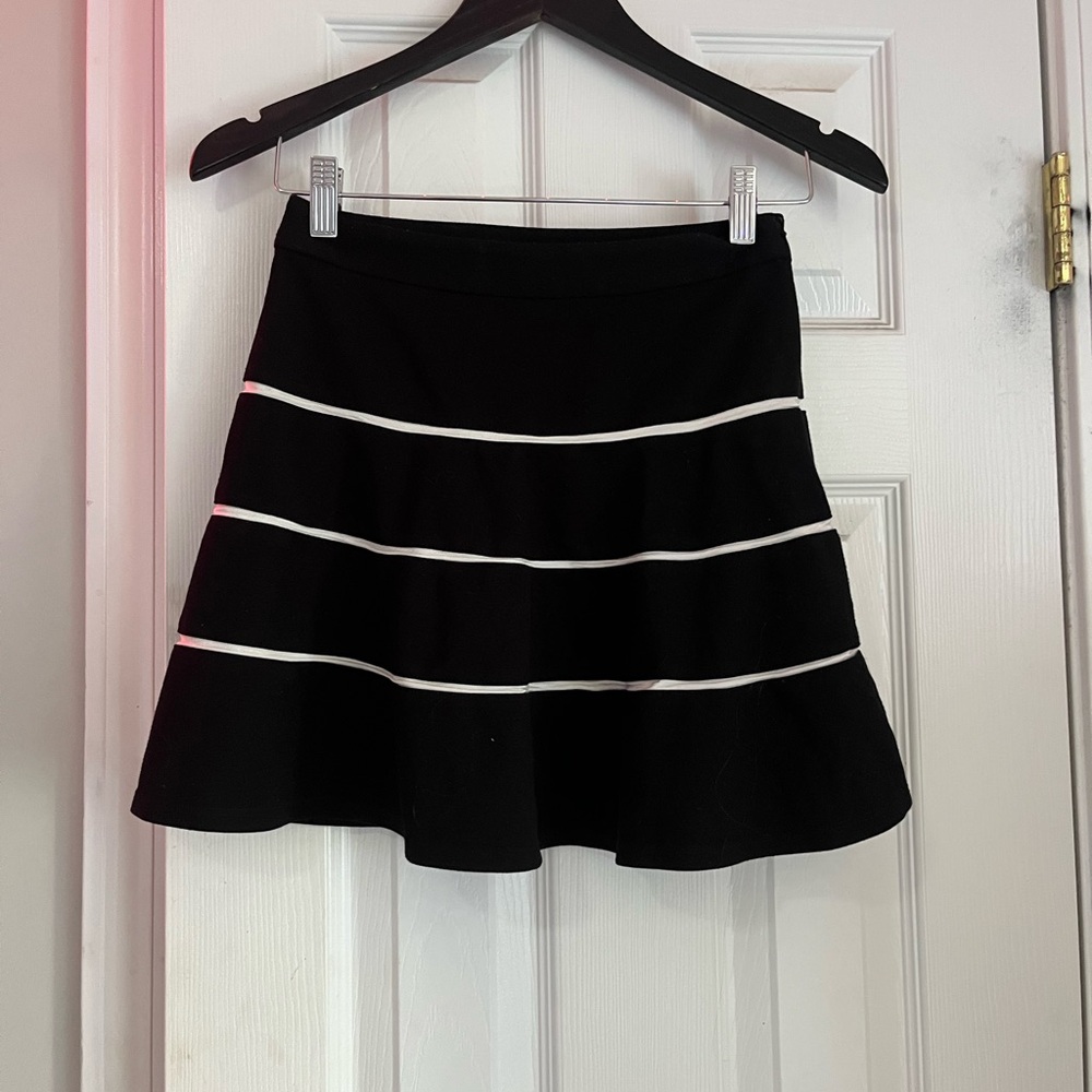 Club Monaco Black Skirt with White Stripes